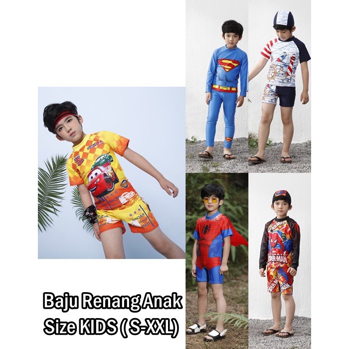 Baju Renang Anak Laki Karakter Import/ Swimsuit Boy