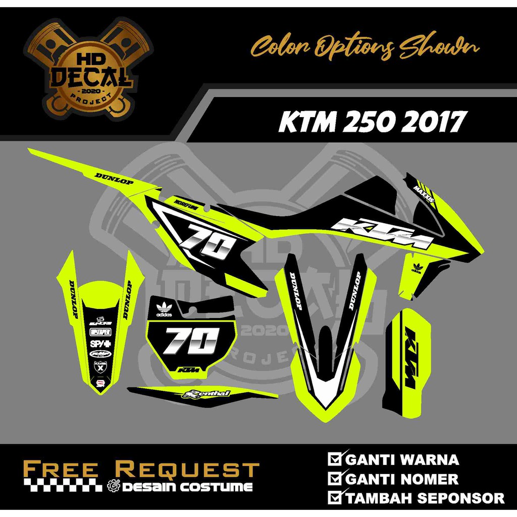 DECAL KTM 250 2017 DECAL KTM SIXDAY DECAL KTM 16