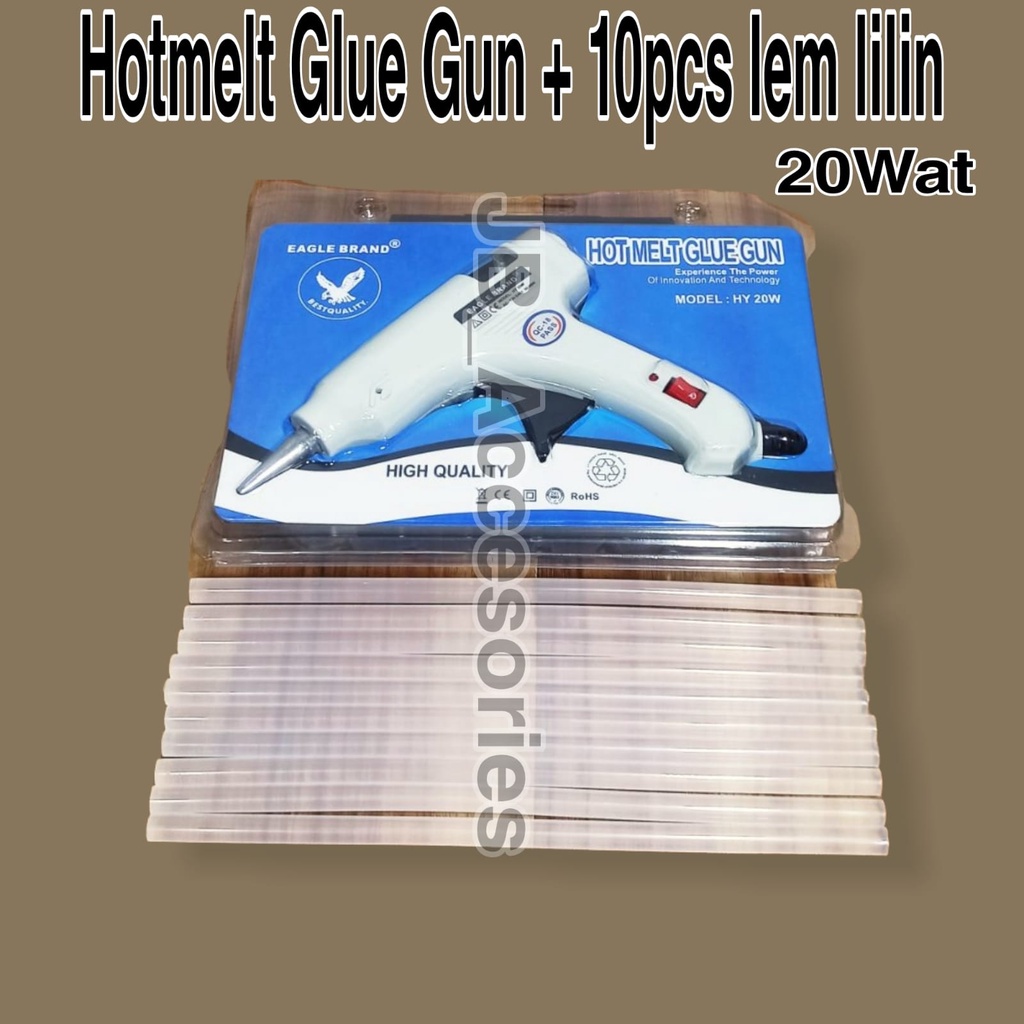 

Lem tembak / Glue Gun Eagle Brand kecil + Free lem lilin 5pcs