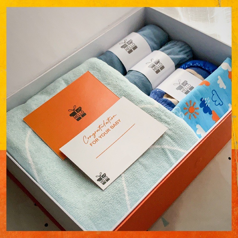 Gift box hampers perlengkapan bayi baru lahir baju bayi little palmerhaus parcel kado bayi laki laki