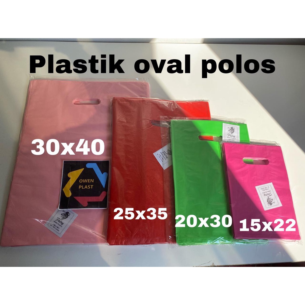 

KANTONG PLASTIK BAJU HD OVAL WARNA/KANTONG PLASTIK POND OVAL 15X22, 20X30, 25X35, 30X40 ISI 100 PCS