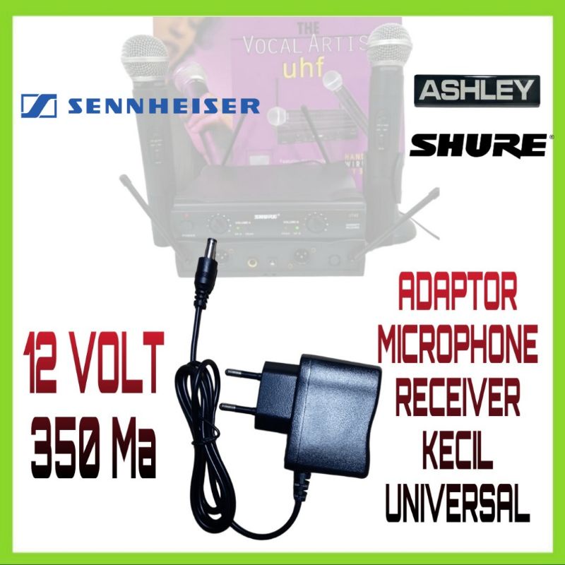 Adaptor Mic 12 Volt 350 mA Adaptor Microphone Receiver kecil Universal