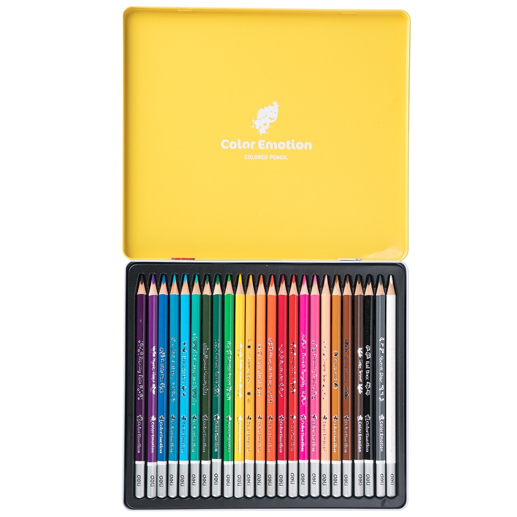 Deli Pensil Warna Halus 24 Warna Bentuk Segitiga Ergonomis EC00225-3
