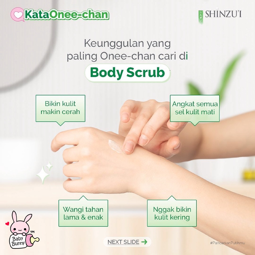 ❤ BELIA ❤ Shinzui Body Scrub 120 g (Kecil) &amp; 200g (Besar) | Lulur Badan Shinzu'i | BABY BUNNY