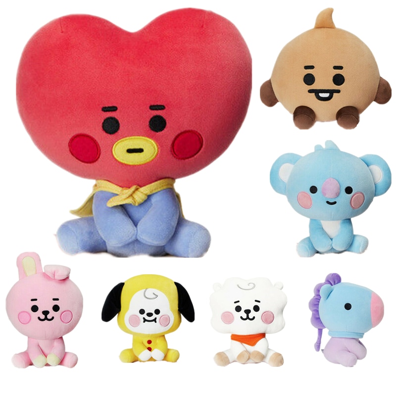 7pcs / Set Boneka Kartun Kpop   20cm Bahan Plush Untuk Dekorasi / Hadiah Anak