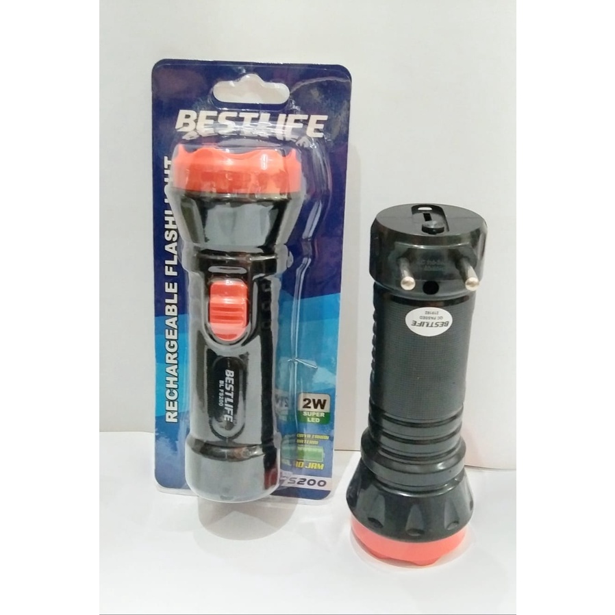 Senter Rechargeable Flashlight LED BESTLIFE BL FS200 Emergency 400Mah