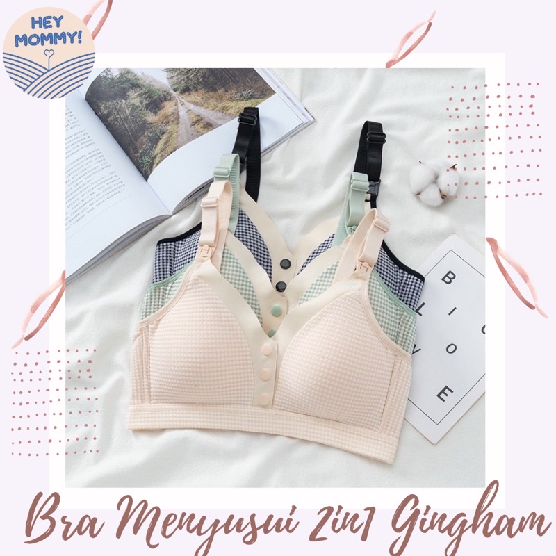 HEYMOMMY.ID - Bra Menyusui 2in1 Gingham|✅@DWIHANDAANDA APPROVED✅ |Bh Menyusui Maternity Bra Nursing Bra Breastfeeding Bra