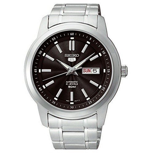 Seiko 5 SNKM87K1 Automatic Black Dial Stainless Steel - Jam Tangan Pria