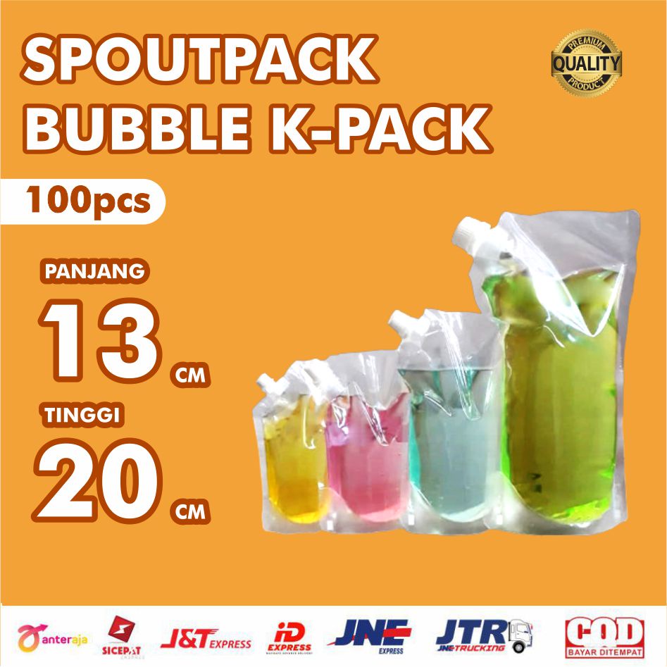 [100PCS] STANDING POUCH SPOUT BUBBLE 13x21 K-PACK 500ml