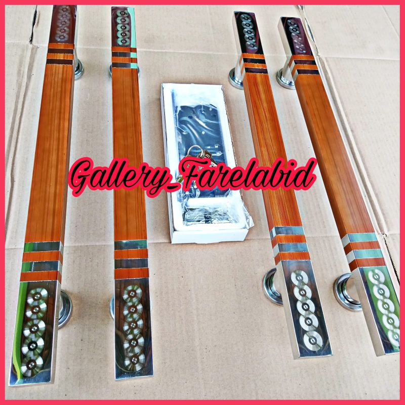 Handle Pintu Rumah Stainless Steel 80 Cm Grafir Full Set Body Kunci Gagang Pintu Rumah Modern Pegangan Pintu Kupu Tarung Tarikan Pintu Rumah Utama Minimalis