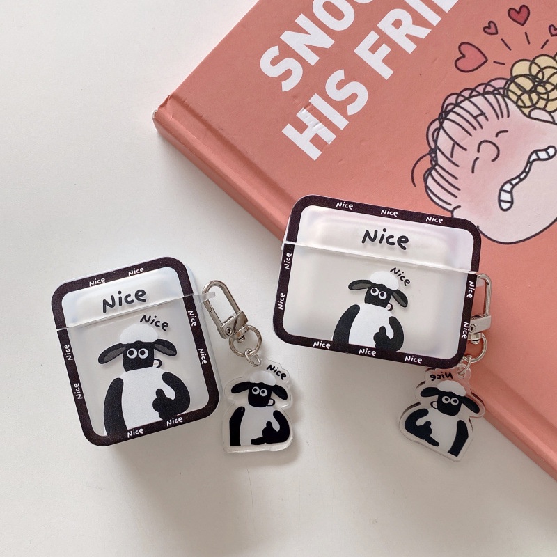 Kartun Domba Bluetooth Earphone Case Untuk Airpods1 2 3 Pro 2 PRO2 Airpods3 Didedikasikan TWS Pelindung Lembut