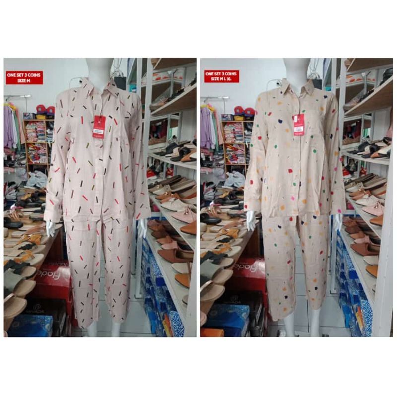 SETELAN WANITA / BAJU TIDUR WANITA THREE COINS BRANDED MATAHARI MURAH STTC018