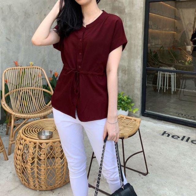 AFI - EC - Kemeja Blouse Calosa (LD 96, P 62)-Maroon