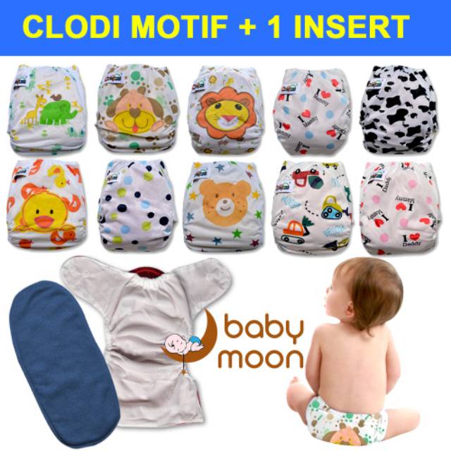 Popok Clodi IMPORT Popok cuci ulang bayi, popok bayi polos motif,popok kain insert, popok kain murah