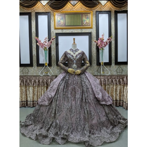 GAUN PENGANTIN BARBIE TILE TRIDI BEREKOR PANJANG//GAUN WEDDING