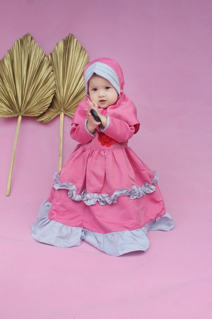 Callia gamis dress bayi 0 12 18 bulan balita anak cewek baby calia baby gamis pesta anak perempuan baju muslim anak dress muslim bayi baby flowy lebar