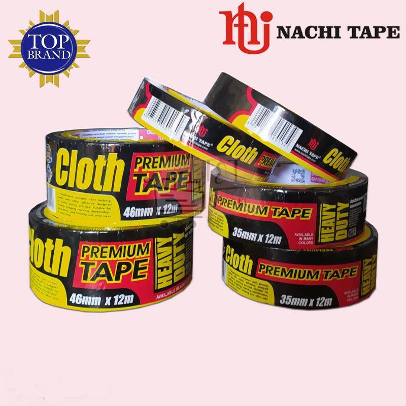 

COD Joy KTB Nachi Cloth Tape 46mm dan 23mm isolasi kain hitam nachi cloth 12 meter