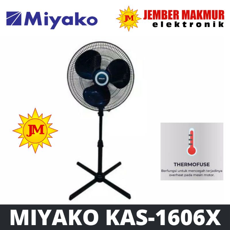 MIYAKO 1606X GB / PL Kipas Angin Berdiri Miyako Stand Fan Miyako 16&quot; KAS-1606X PL KAS 1606X KAS 1606 X JARING BESI