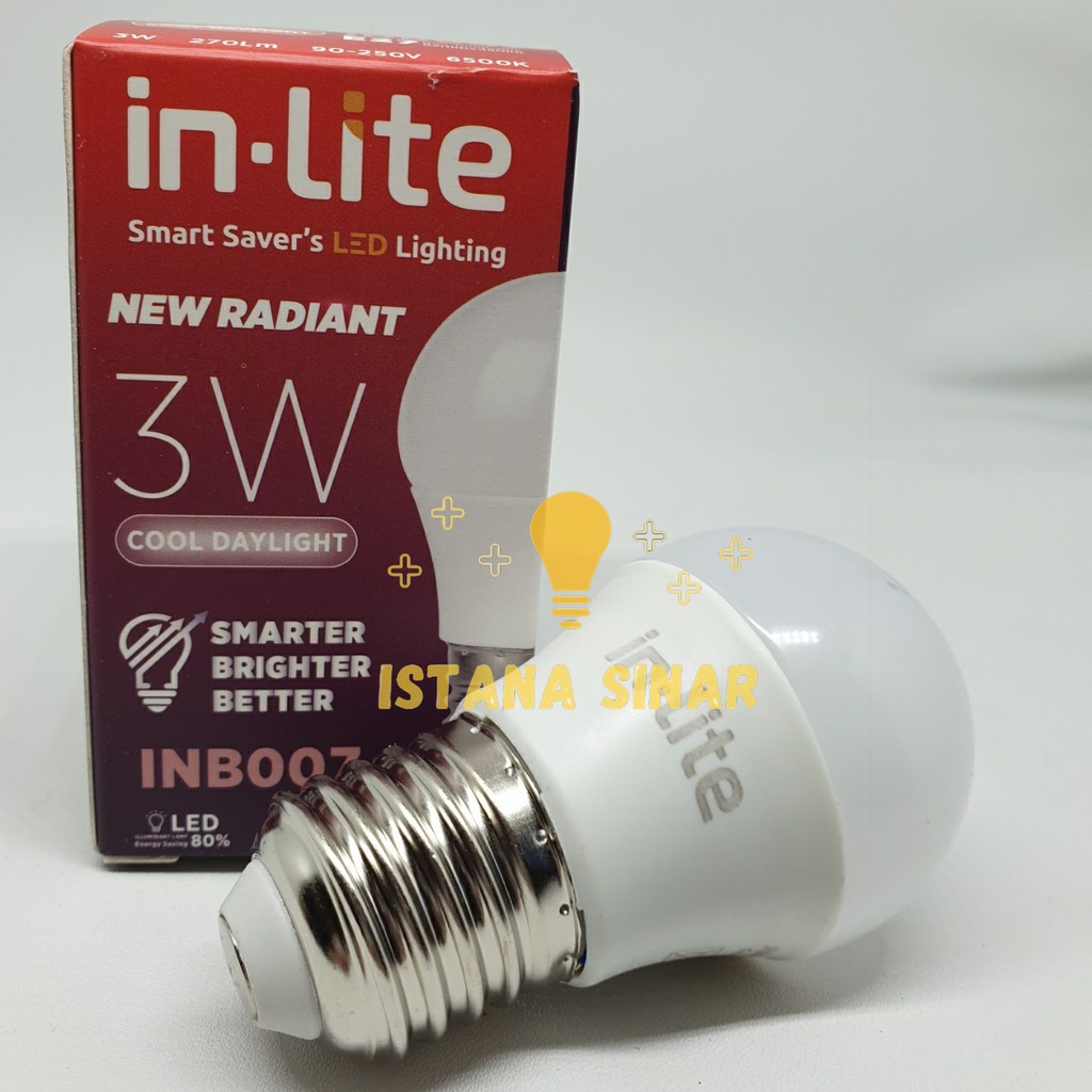 LAMPU LED INLITE IN-LITE 3W 3 W / WATT  / WT BOHLAM BERGARANSI