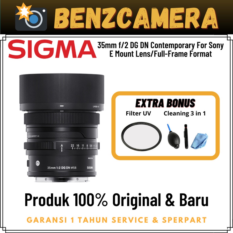 Sigma 35mm f2 For Sony DG DN Contemporary - Lensa Sigma 35mm