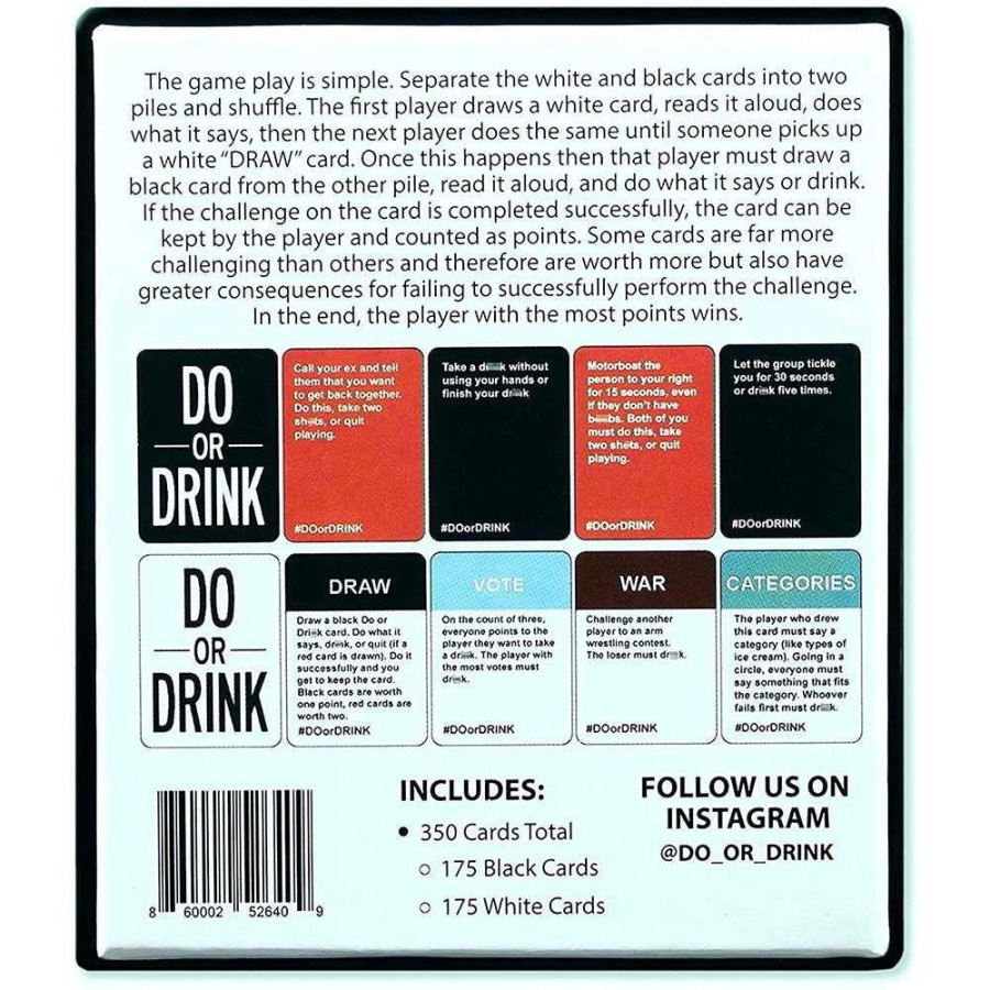 Mainan Do or Drink Party Card Game College Camping Birthday Parties - ON26 - Black