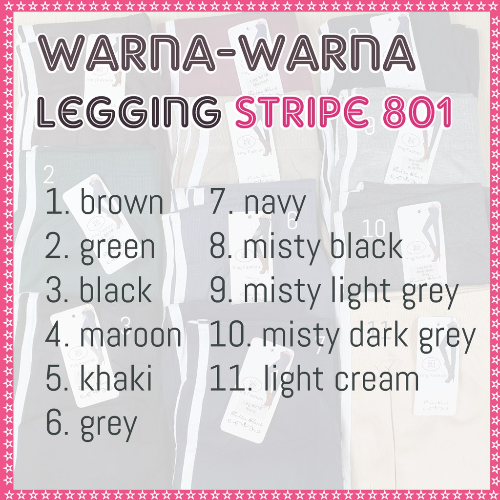 LEGGING STRIPE HW Import #801 / Legging stripe putih / legging jumbo HW / Legging Wanita