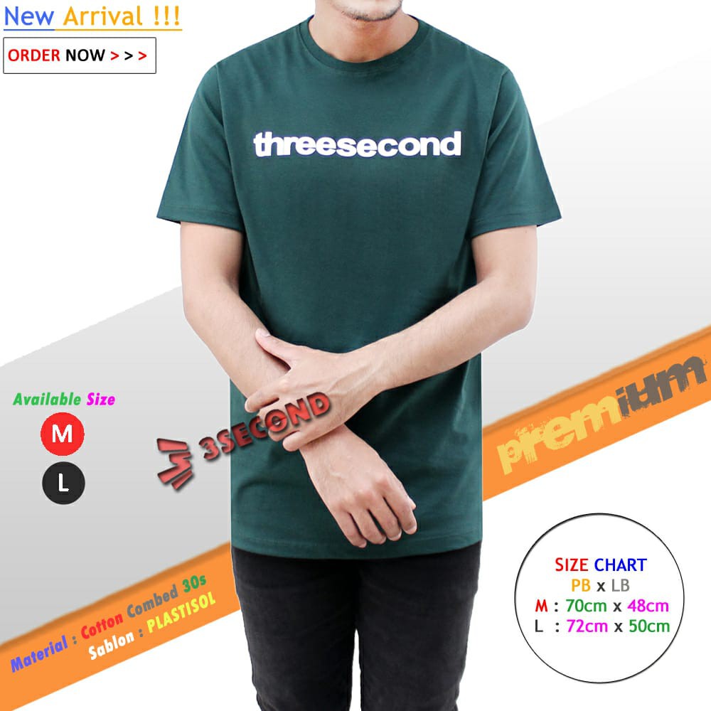  BAYAR DITEMPAT KAOS  3SECOND SABLON  TIMBUL ORIGINAL BDG 