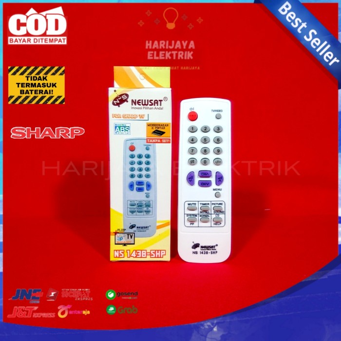 NEWSAT REMOTE TV SHARP NS 1438-SHP TABUNG SLIM FLAT REMOT TELEVISI ABS