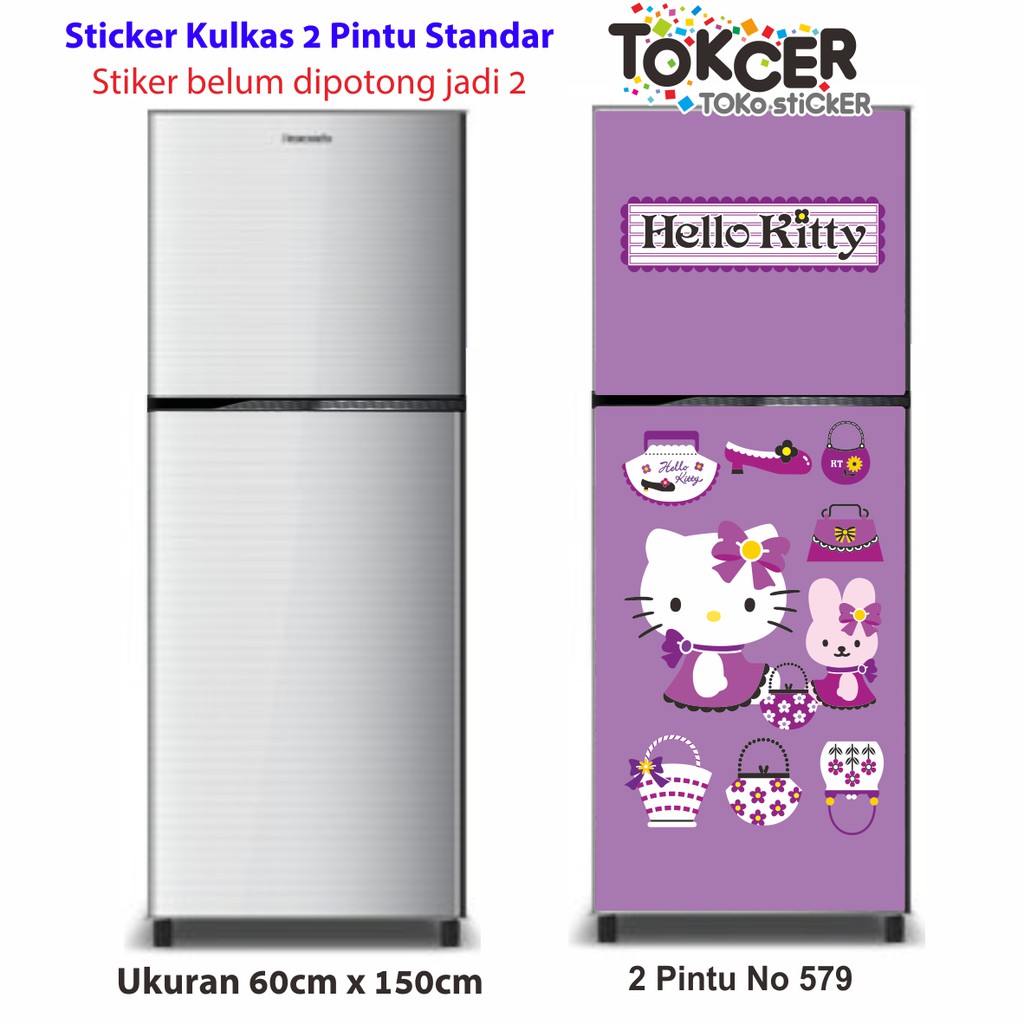 Stiker Kulkas/Kompor/Magicom Motif Hello Kitty Lilac