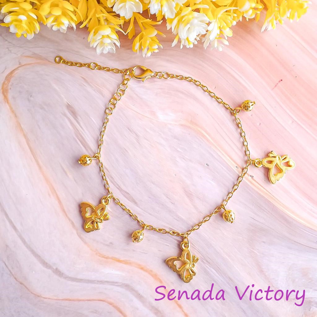 Senada Victory Gelang Kaki Kupu Kupu Rantai Kaki Kupukupu Korea Fashion Wanita