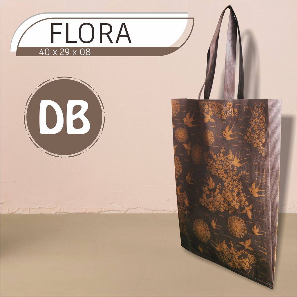 

[COD}] tas souvenir motif flora tas spunbond handle bag bahan spunbond ukuran 40x29x8