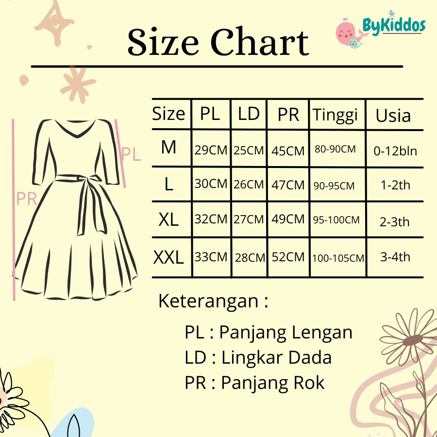 ByKiddos - Dress Import WONDER ROSE EBV / Baju Dress Anak Perempuan Impor