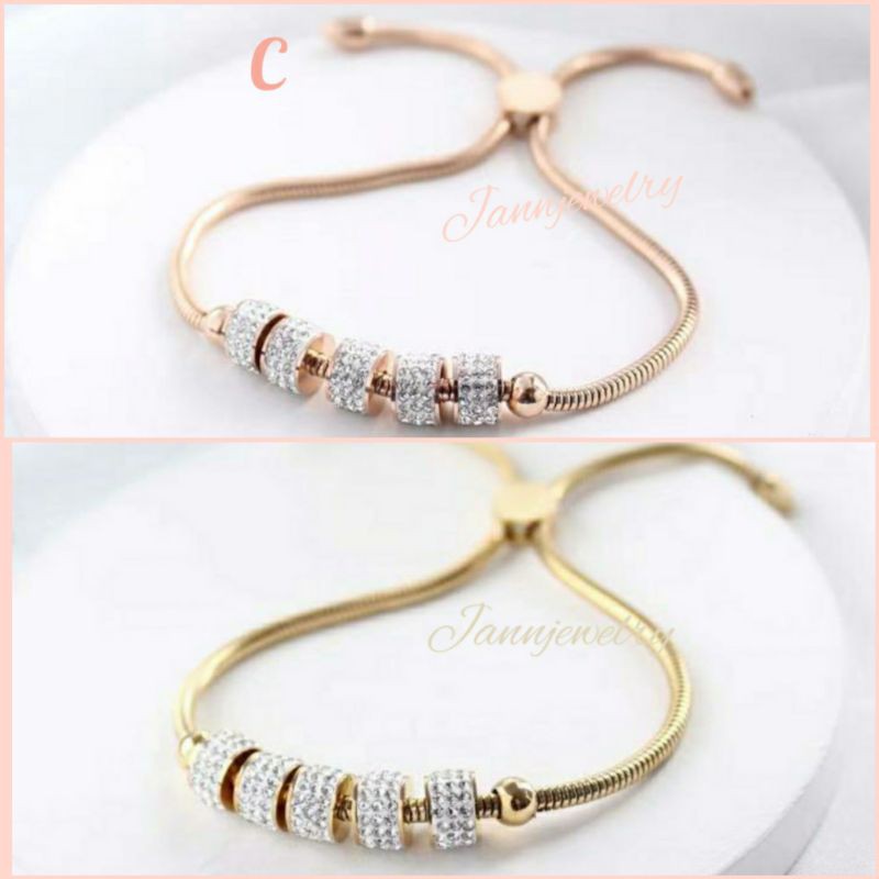 gelang serut titanium new model aneka warna &amp; model cantik