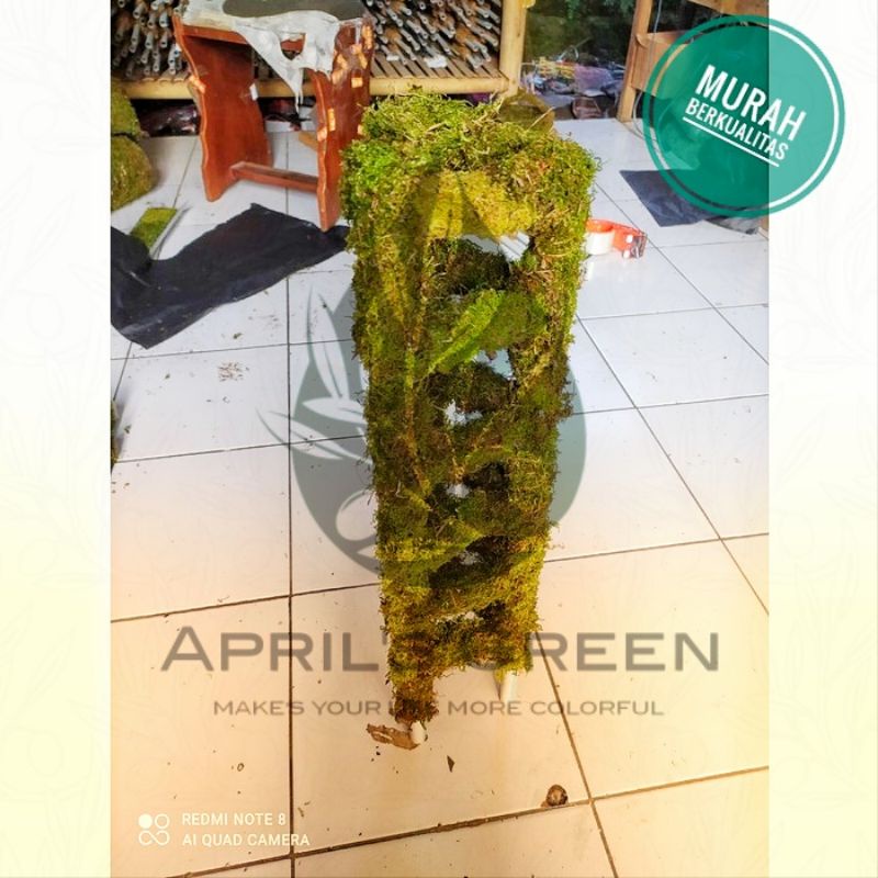 Turus Tangga Segitiga Tiga Dimensi Lapis Lumut Hidup Moss New 60cm