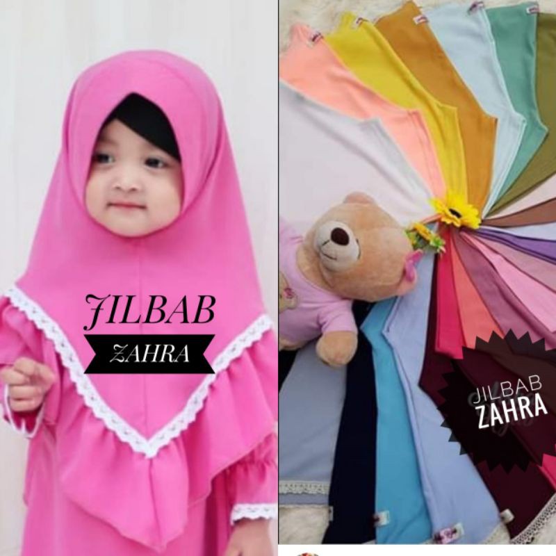 Jilbab Anak Bayi Balita Zahra Renda Usia 0-3 Tahun Bahan Jersey Terbaru Termurah / Alody's Collection