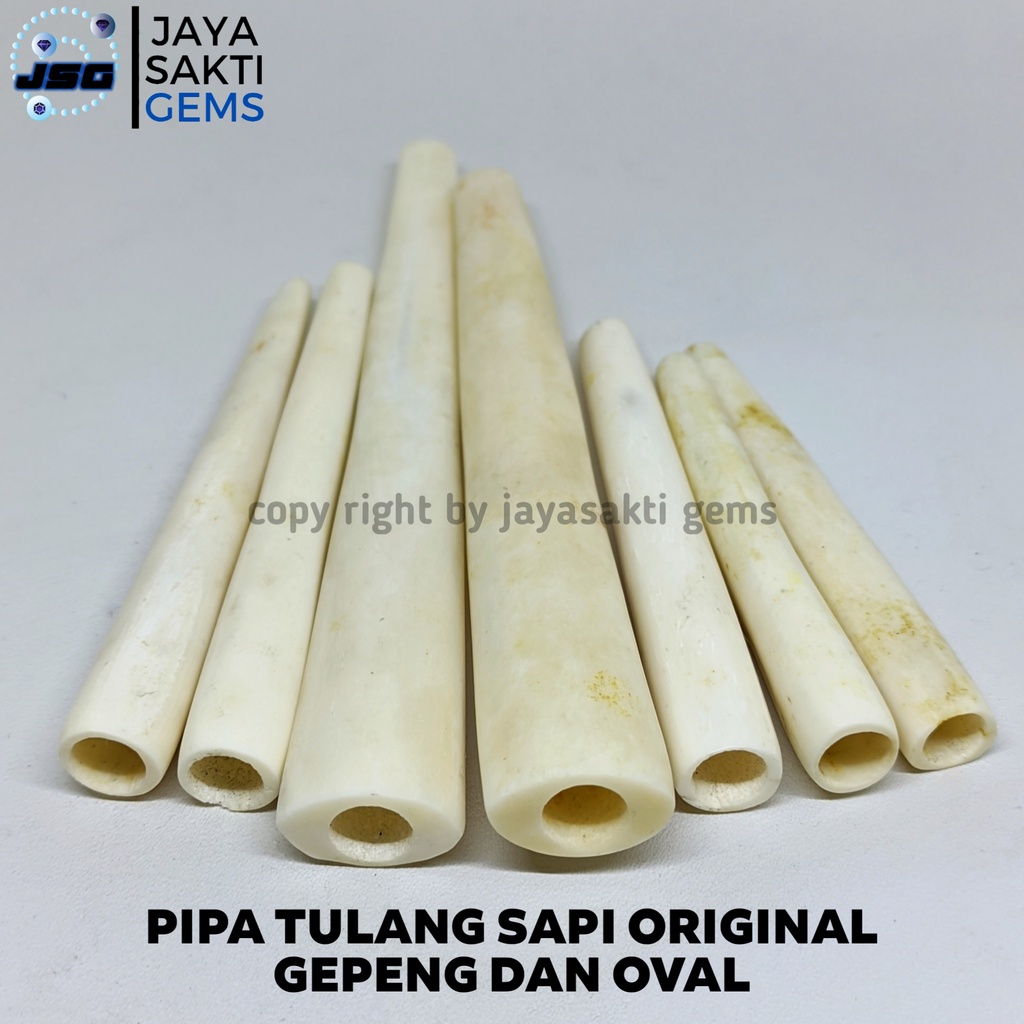 Pipa Rokok Tulang Sapi Putih Original Gepeng dan Oval Rasa Gurih