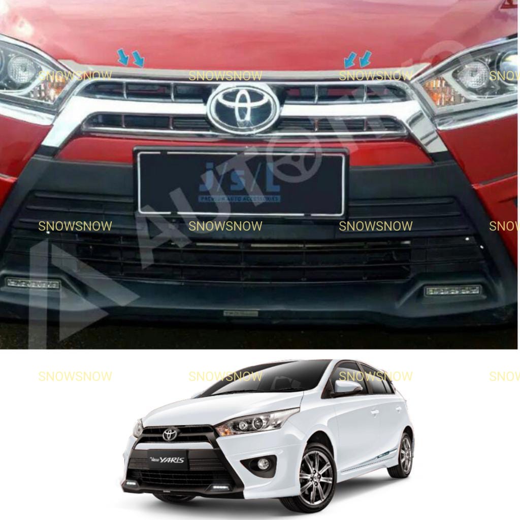 List Kap Mesin Grand All New Yaris 2014 2017 Hood Molding Chrome