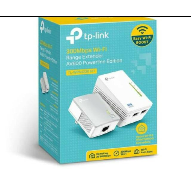 TP LINK TL WPA4220 KIT AV600 Powerline Edition 300Mbps TPLINK Wi-Fi Range Extender