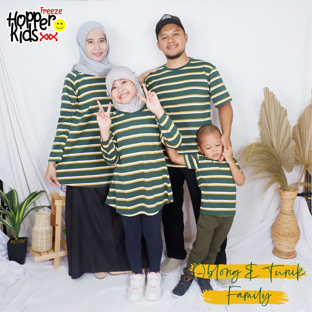 Kaos Family Couple Hopperkids Salur Hijau