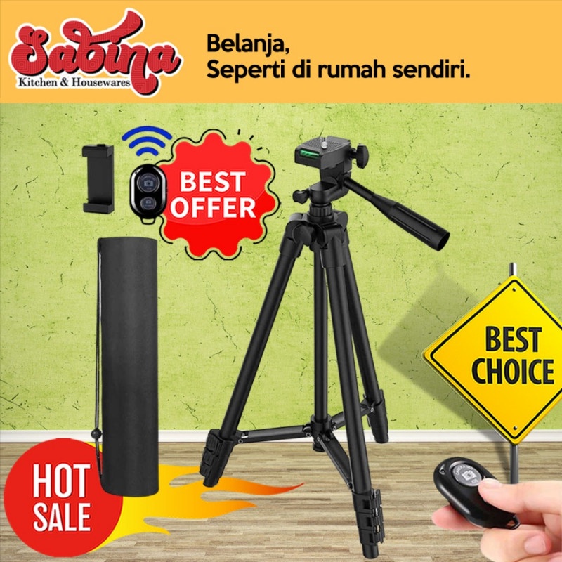 Tripod Kamera DSLR Profesional Smartphone HP dgn Bluetooth Shutter N31