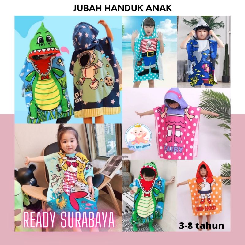 Jubah Mandi Handuk Anak Karakter Lucu 3-8 tahun