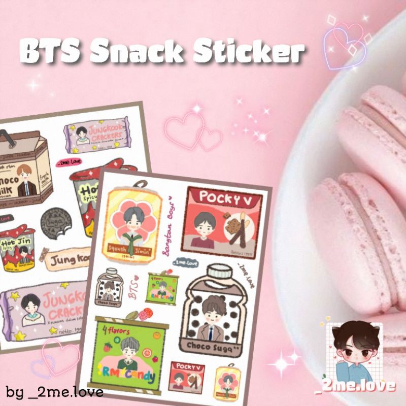 

Mariaarts - BTS Snack Sticker seal deco sticker jurnal polcos cute murah