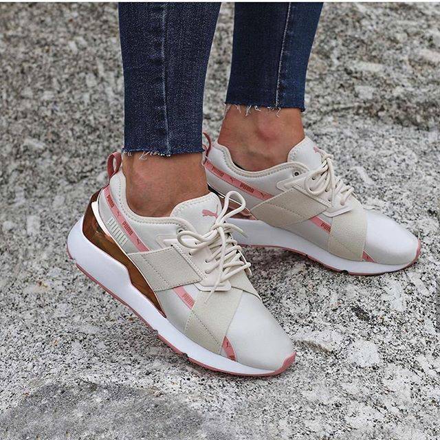 PREMIUM ORIGINAL Sepatu Puma Muse X - 2 Pastel Parchment Cream Rose Gold Women Wanita