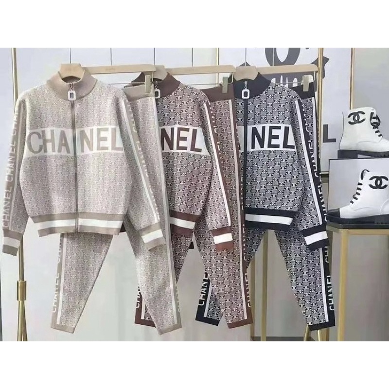 Setelan One Set Rajut Wanita Import Wanita Chanel