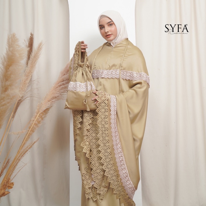 mukena dewasa traveling daily syfa 2 in 1 lasercut