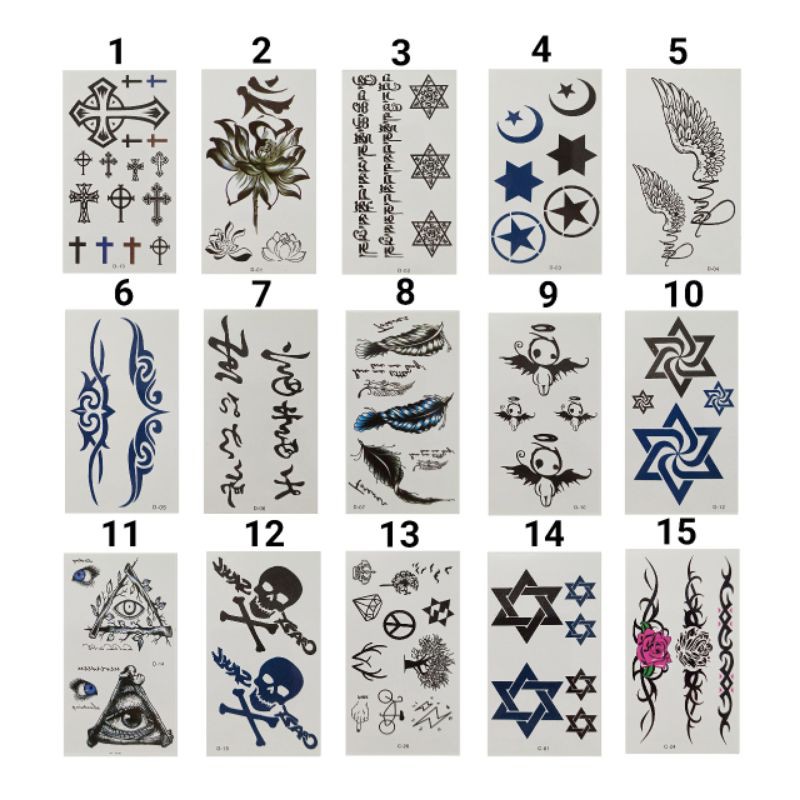

TATTOO STICKER WATERPROOF / UKURAN 10 CM x 6 CM / HARGA SATUAN