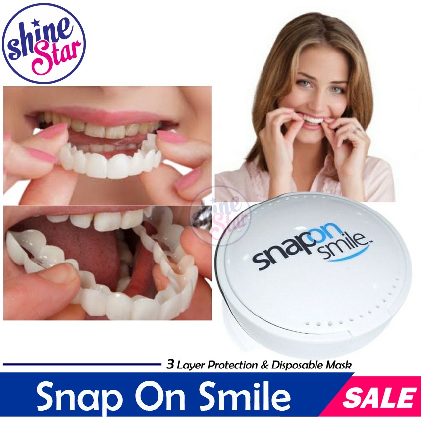 [ COD ] ORIGINAL 100% SNAP ON SMILE AUTHENTIC / GIGI PALSU SEPASANG ATAS BAWAH