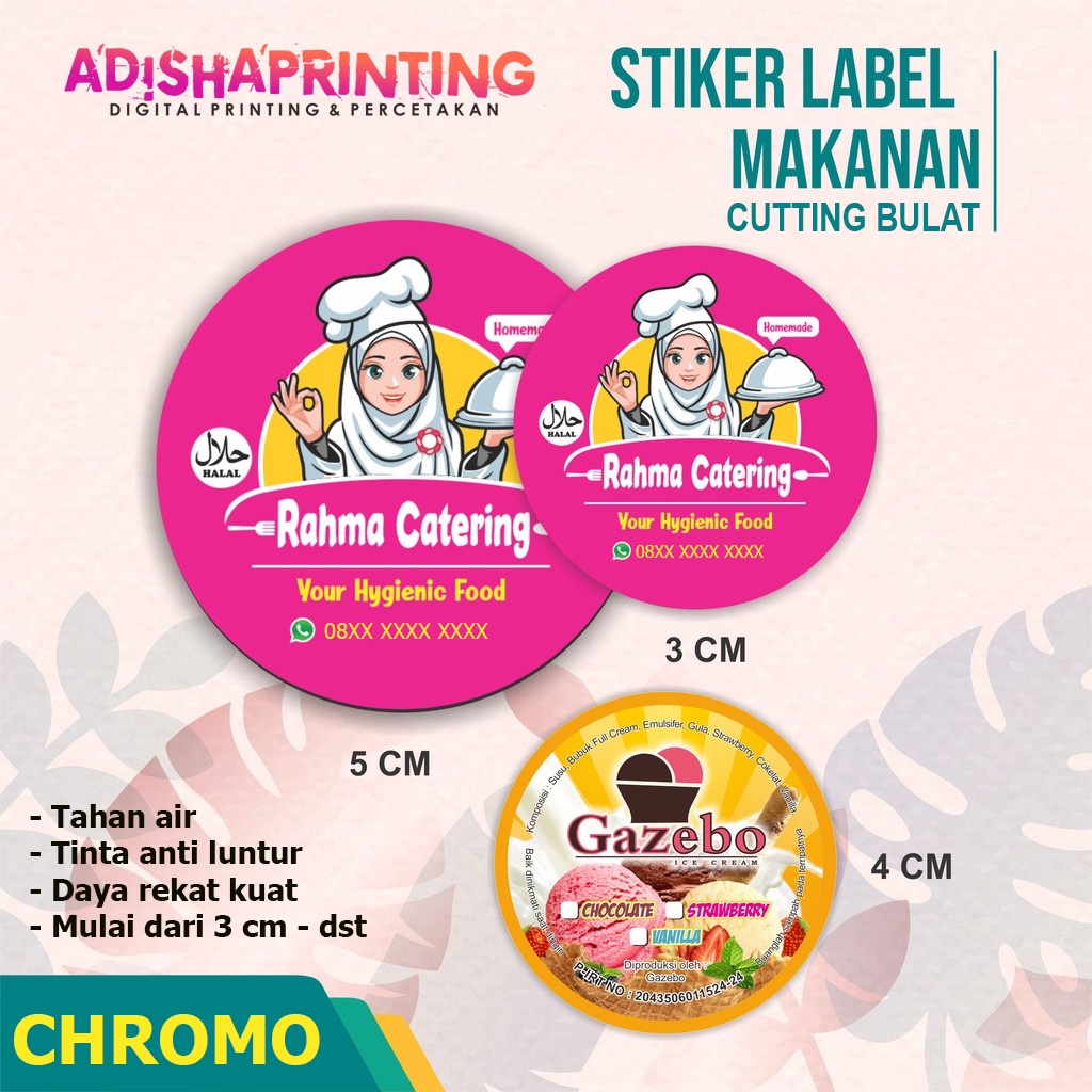 

STICKER LABEL PENGEMASAN BULAT CUSTOM FREE CUTTING, FREE DESIGN