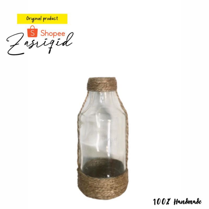 botol kaca lilit samping | vas botol kaca estetik | botol kaca murah | vas botol kaca murah