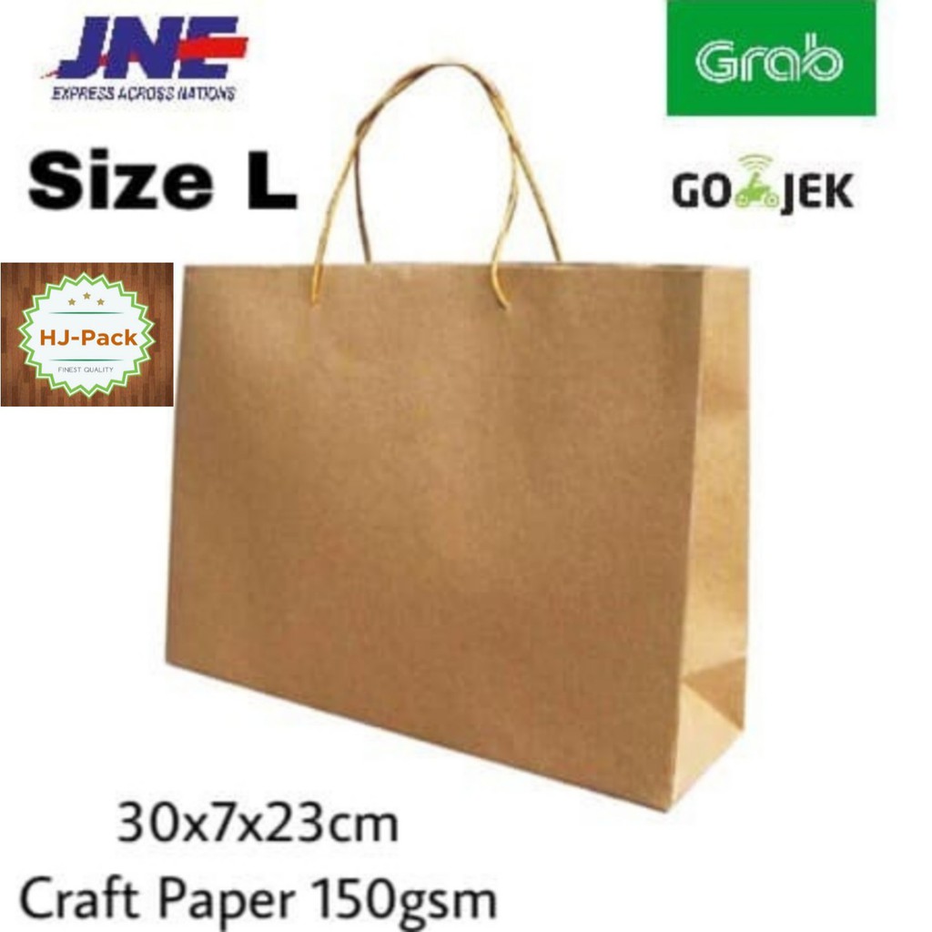 

PAPERBAG COKLAT POLOS UKURAN L 30X7X23 / GOODIEBAG POLOS MINIMAL ORDER 20PCS KELIPATAN ORDER 20PCS